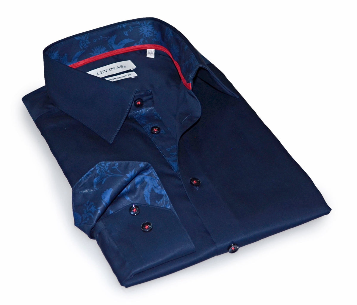 Geo Button-Up Shirt With Contrast Details // Navy // Contemporary Fit (Regular)Shirts & TopsTorqelo.com