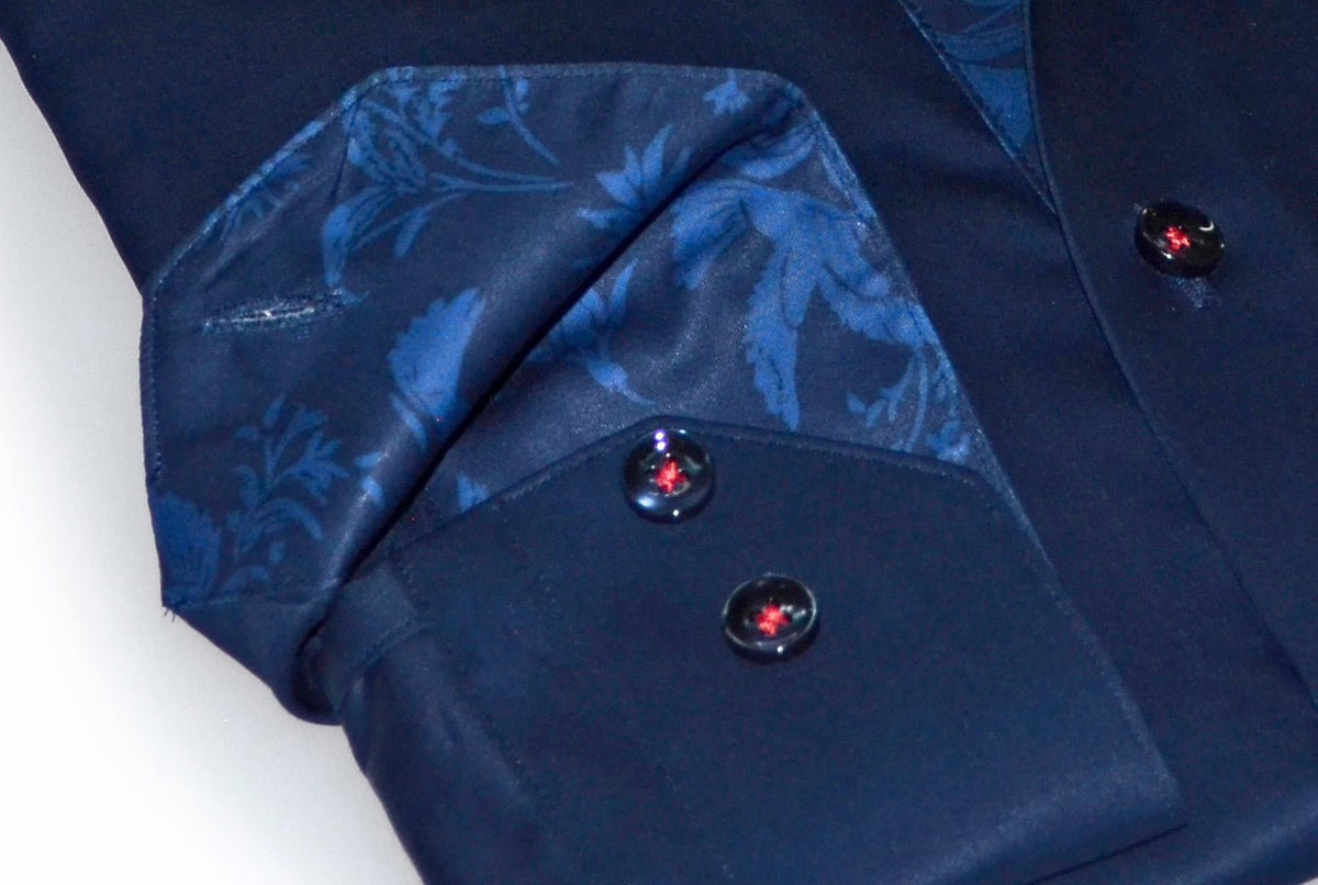 Geo Button-Up Shirt With Contrast Details // Navy // Contemporary Fit (Regular)Shirts & TopsTorqelo.com