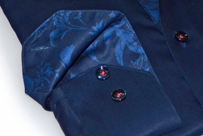 Geo Button-Up Shirt With Contrast Details // Navy // Contemporary Fit (Regular)Shirts & TopsTorqelo.com