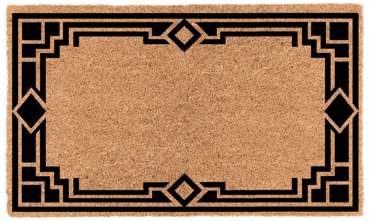 Geometric Border Personalized Coir MatTorqelo.com