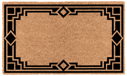 Geometric Border Personalized Coir MatTorqelo.com