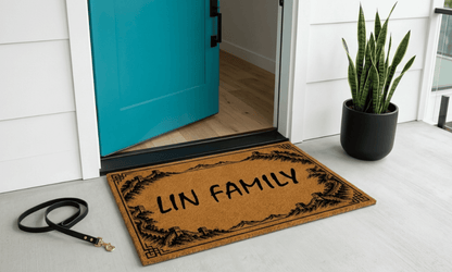 Geometric Border Personalized Coir MatTorqelo.com