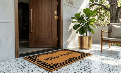 Geometric Border Personalized Coir MatTorqelo.com
