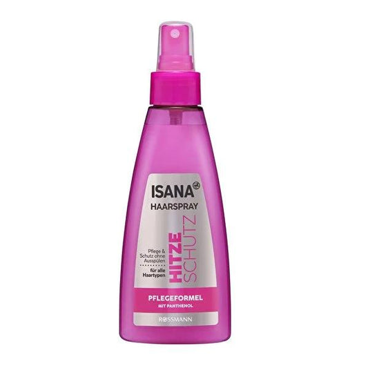 Isana Hair Spray - Heat Protectant & Shine Enhancer with Panthenol - Leave-In Formula for All Hair Types by Beauty Care Bag