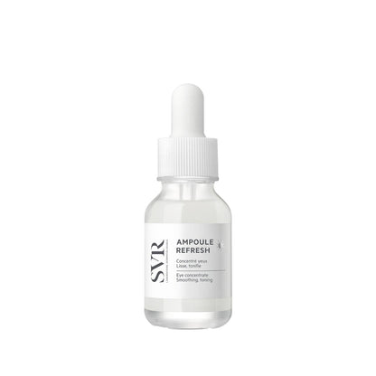 SVR Ampoule Refresh: Anti-Wrinkle Eye Cream - Reduce Fine Lines, Moisturize & Refresh Sensitive Skin - Caffeine + Metal Applicator by Beauty Care Bag