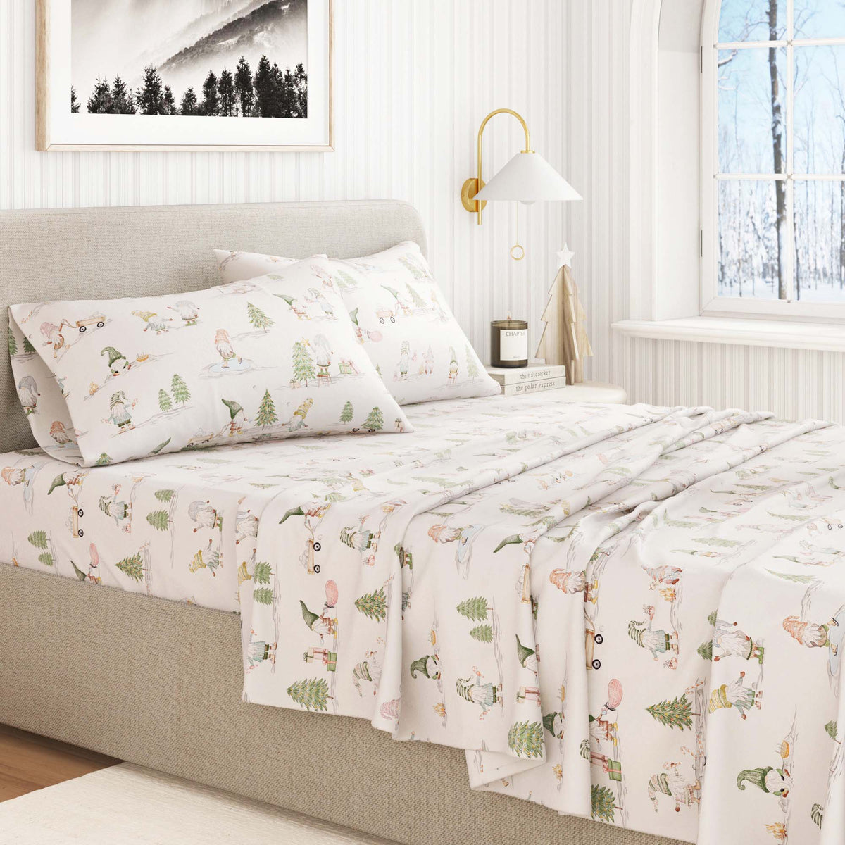 Turkish Cotton Flannel Sheet Set - Elevated Holiday Collection by Great Bay Home