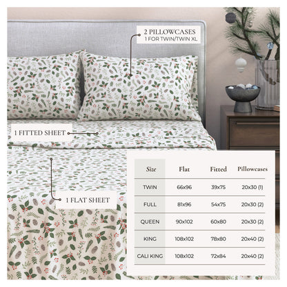 Turkish Cotton Christmas Flannel Sheet Set - Whittaker Collection by Great Bay Home