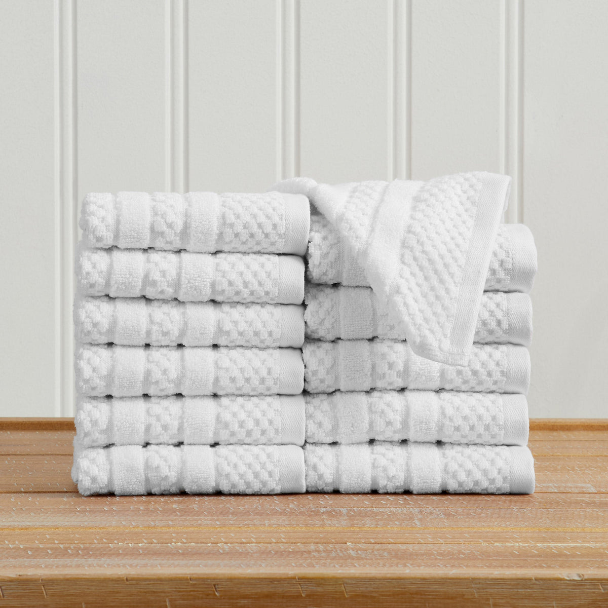 100% Cotton Checkered Jacquard Bath Towel Set - Giuliana Collection by Great Bay Home