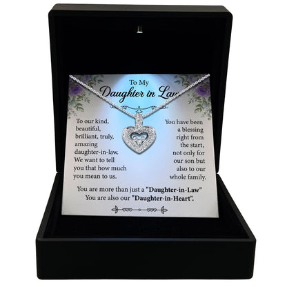 Daughter-In-Law Heart Necklace | Tryndi Floating Heart Design with Authentic Swarovski Crystals by the misfit market