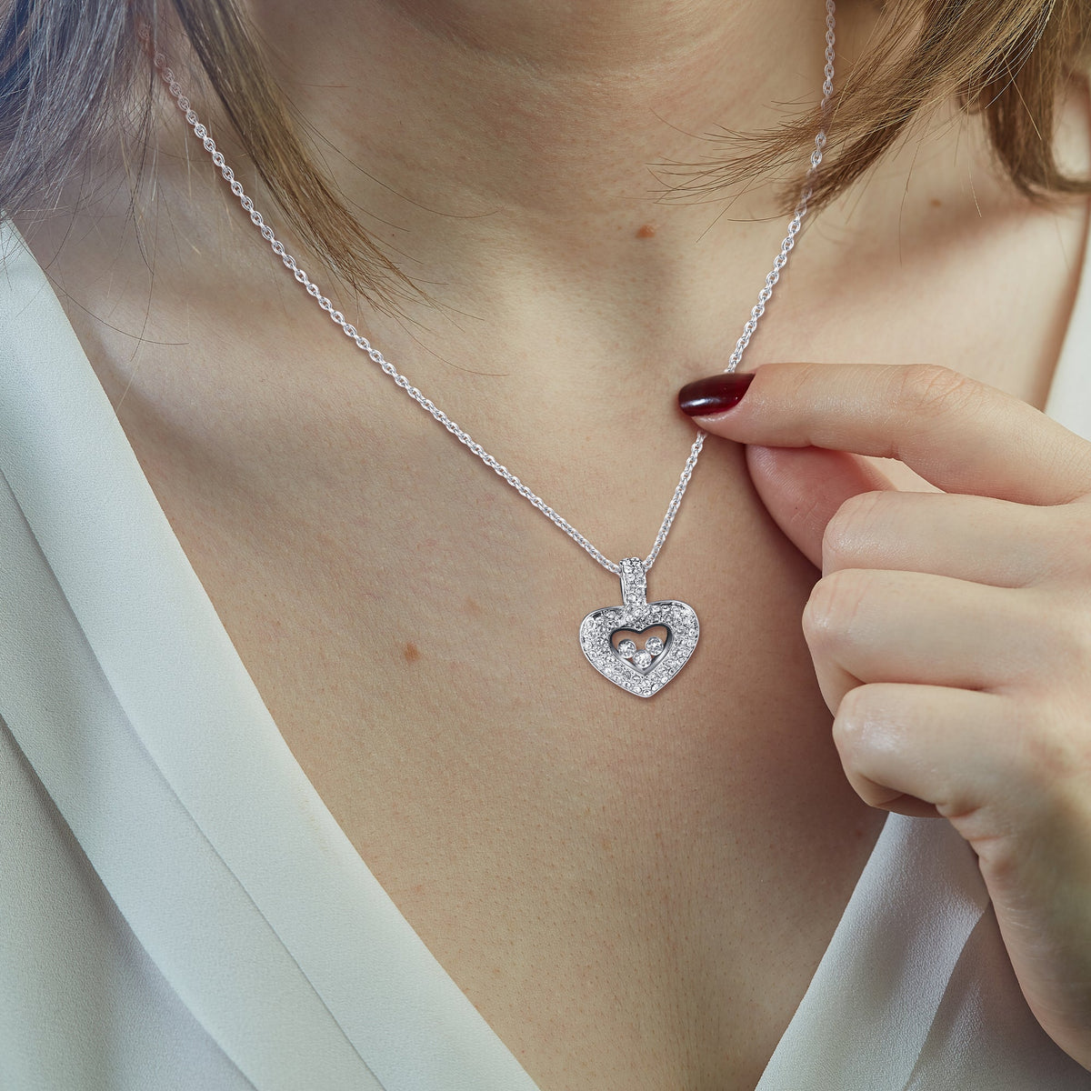 Daughter-In-Law Heart Necklace | Tryndi Floating Heart Design with Authentic Swarovski Crystals by the misfit market