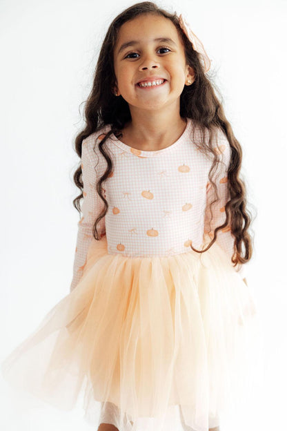 Gingham Pumpkins L/S Tutu DressTutu Dress L/STorqelo.com