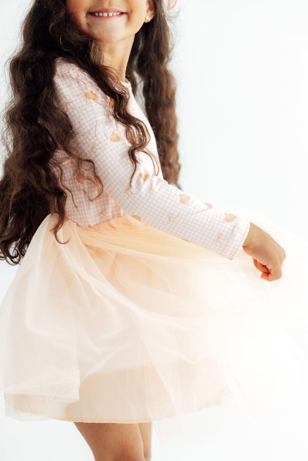 Gingham Pumpkins L/S Tutu DressTutu Dress L/STorqelo.com