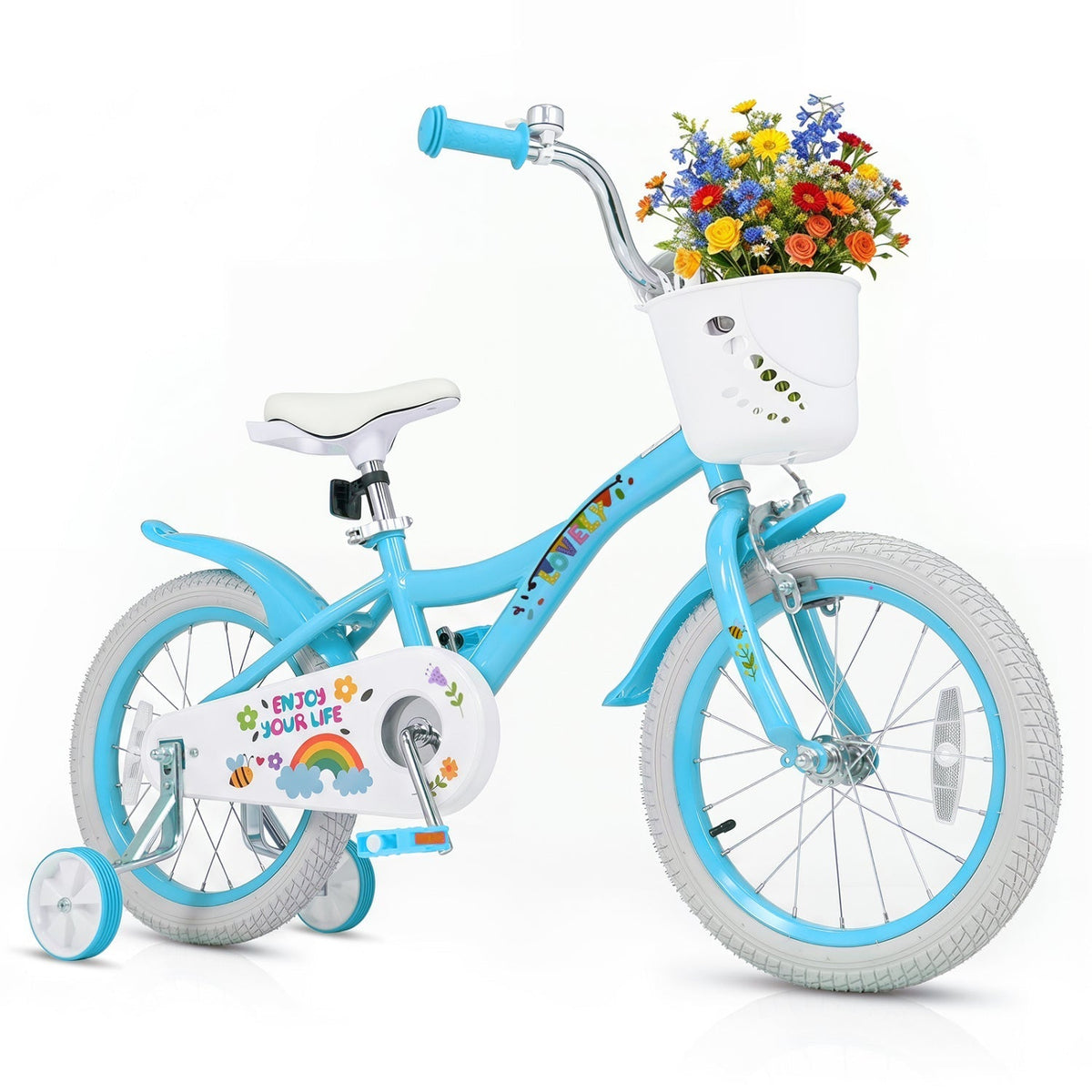 Girls Bike 12-18 Inch with Training Wheels and BasketKids BikeTorqelo.com