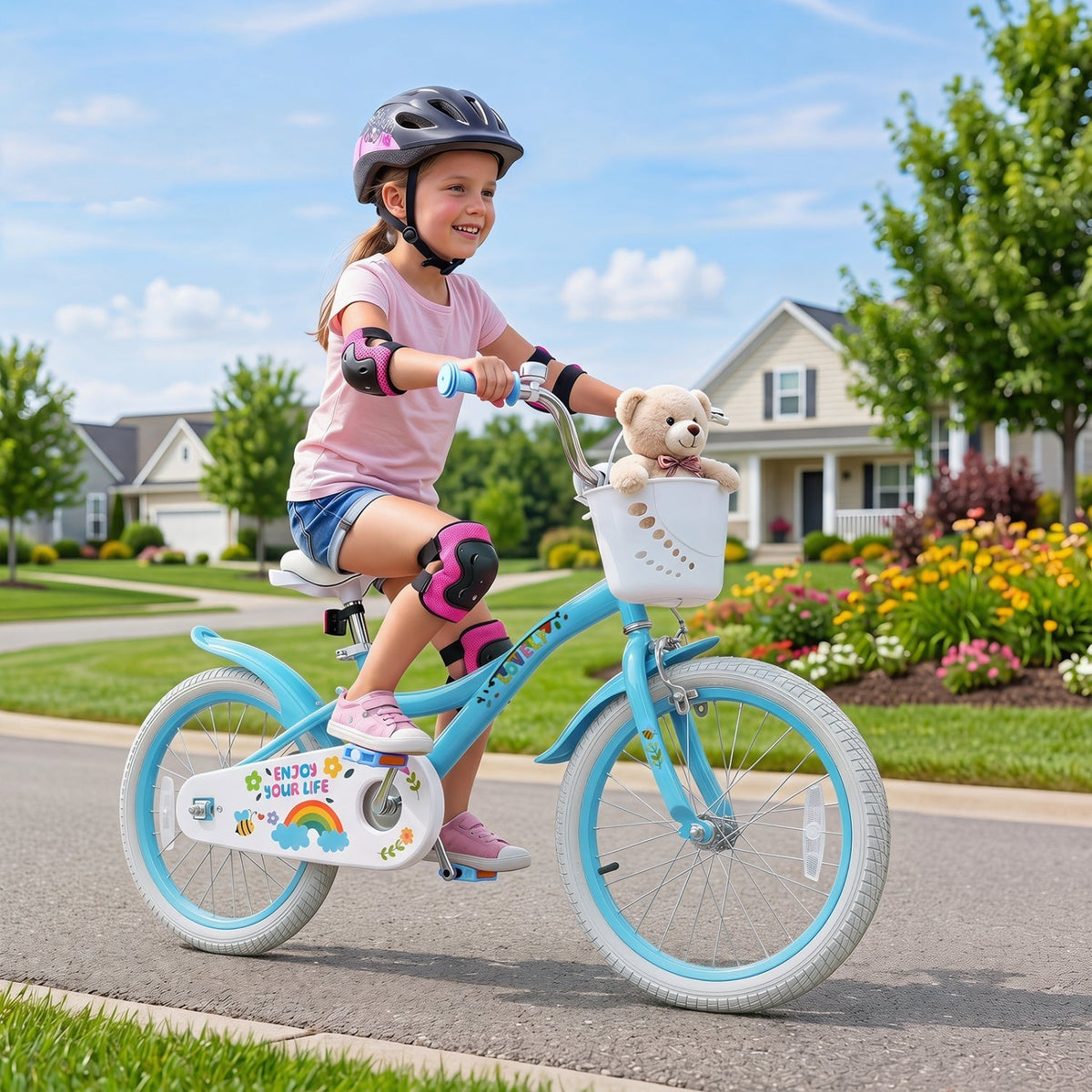 Girls Bike 12-18 Inch with Training Wheels and BasketKids BikeTorqelo.com