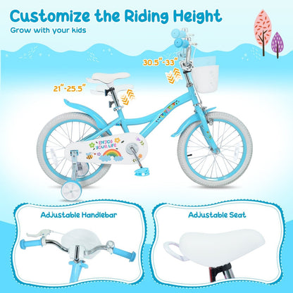 Girls Bike 12-18 Inch with Training Wheels and BasketKids BikeTorqelo.com