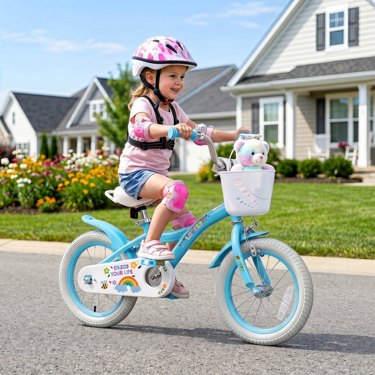 Girls Bike 12-18 Inch with Training Wheels and BasketKids BikeTorqelo.com