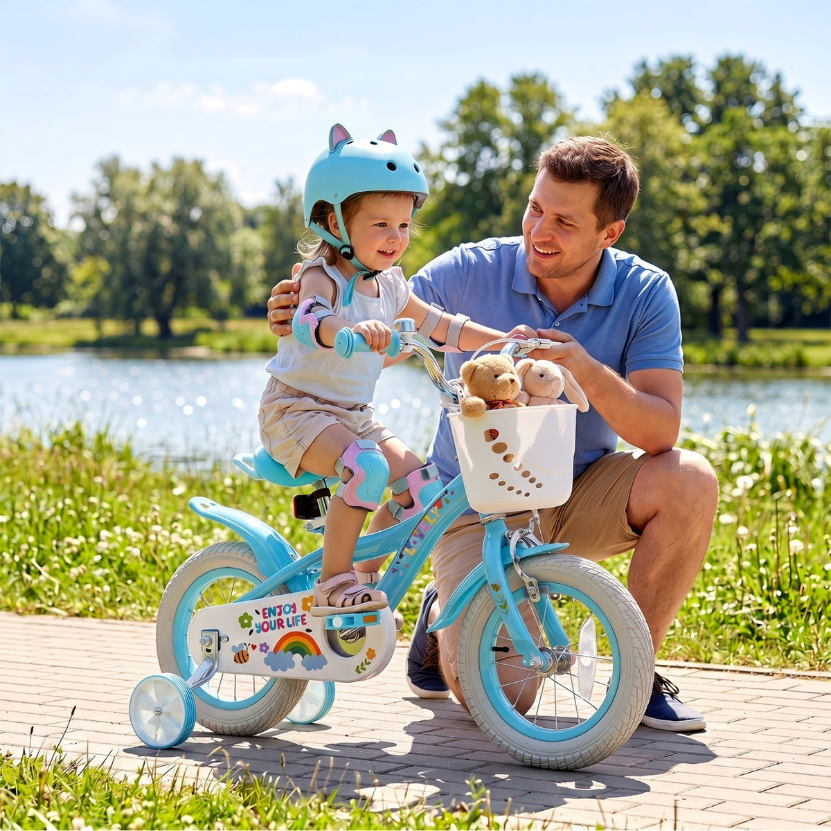 Girls Bike 12-18 Inch with Training Wheels and BasketKids BikeTorqelo.com
