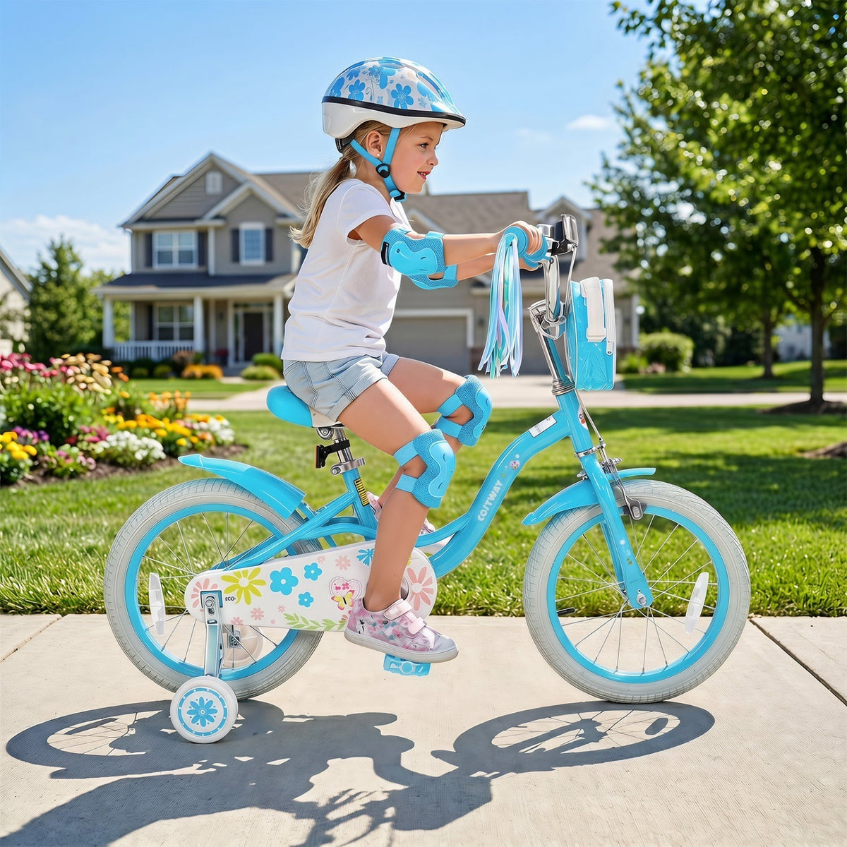 Girls Bike 12-18 Inch with Training Wheels and Front BagKids BikeTorqelo.com