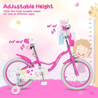 Girls Bike 12-18 Inch with Training Wheels and Front BagKids BikeTorqelo.com