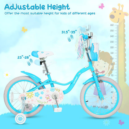Girls Bike 12-18 Inch with Training Wheels and Front BagKids BikeTorqelo.com