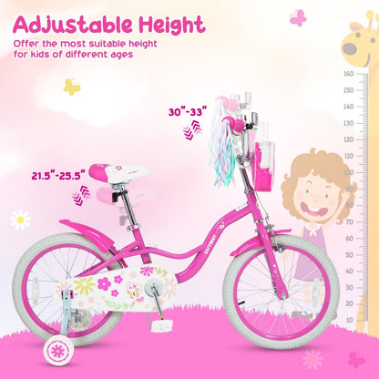 Girls Bike 12-18 Inch with Training Wheels and Front BagKids BikeTorqelo.com
