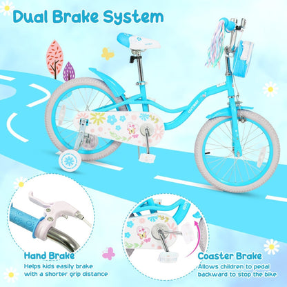 Girls Bike 12-18 Inch with Training Wheels and Front BagKids BikeTorqelo.com