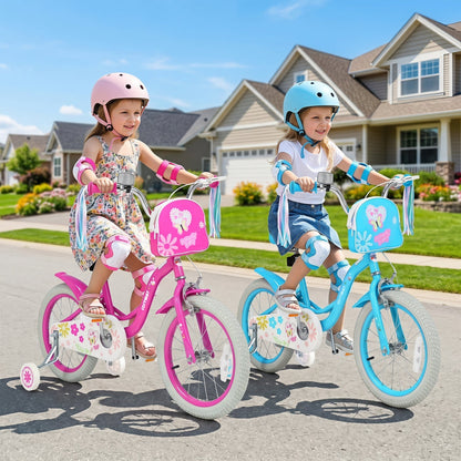 Girls Bike 12-18 Inch with Training Wheels and Front BagKids BikeTorqelo.com