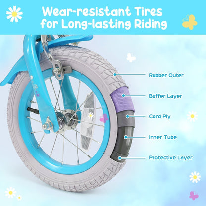 Girls Bike 12-18 Inch with Training Wheels and Front BagKids BikeTorqelo.com