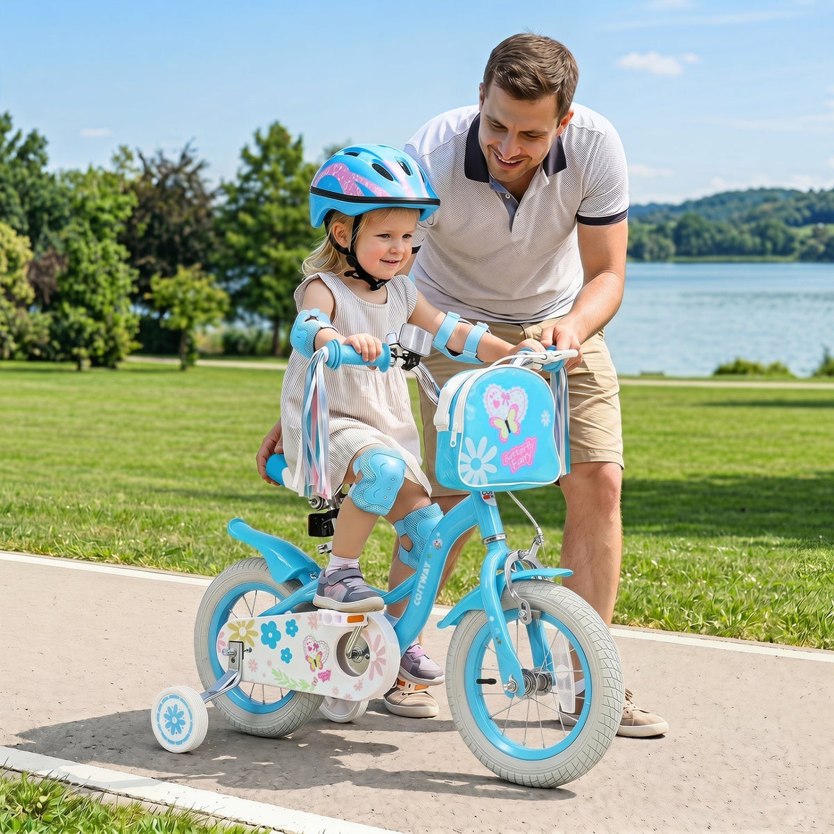 Girls Bike 12-18 Inch with Training Wheels and Front BagKids BikeTorqelo.com
