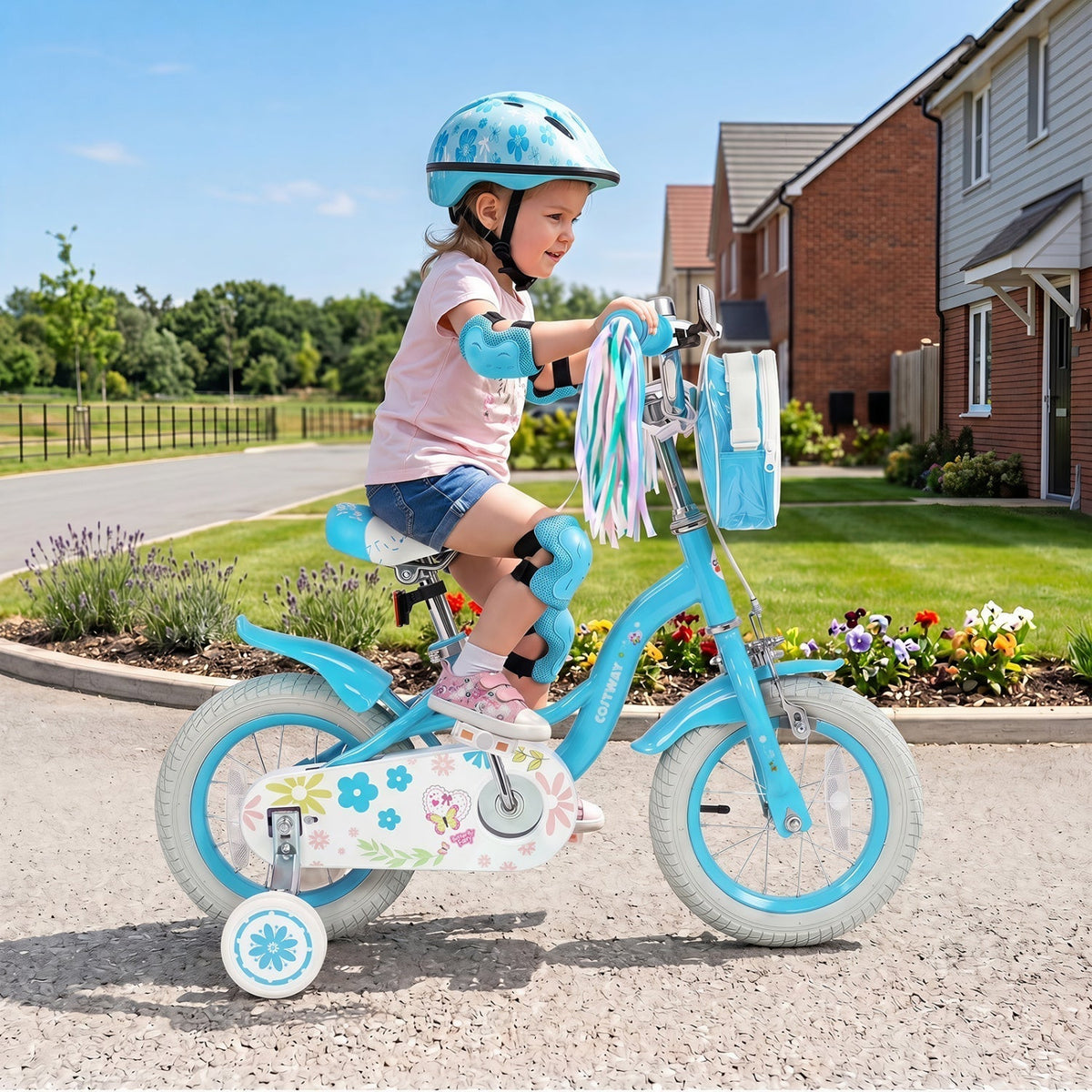 Girls Bike 12-18 Inch with Training Wheels and Front BagKids BikeTorqelo.com
