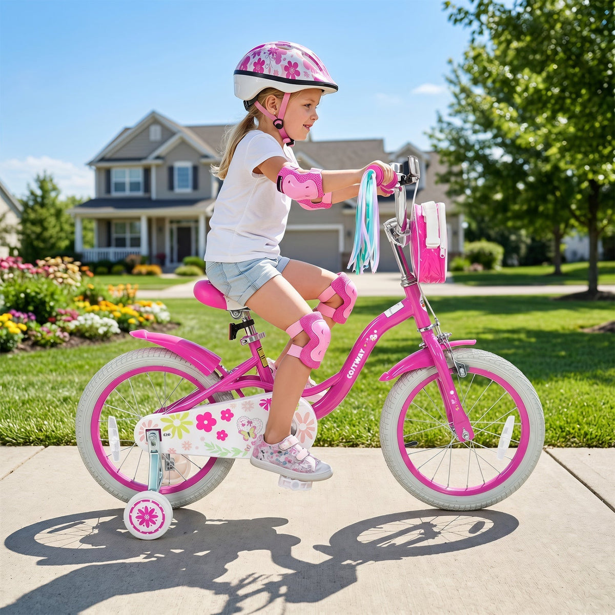 Girls Bike 12-18 Inch with Training Wheels and Front BagKids BikeTorqelo.com