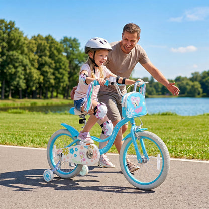 Girls Bike 12-18 Inch with Training Wheels and Front BagKids BikeTorqelo.com