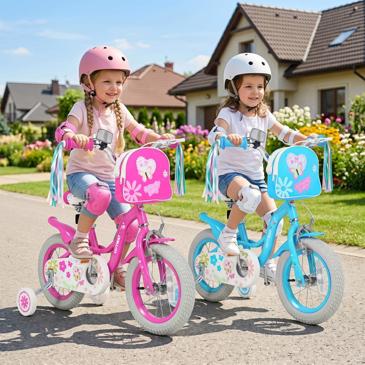 Girls Bike 12-18 Inch with Training Wheels and Front BagKids BikeTorqelo.com