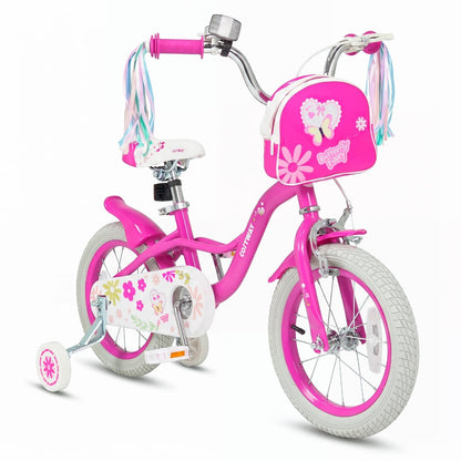 Girls Bike 12-18 Inch with Training Wheels and Front BagKids BikeTorqelo.com