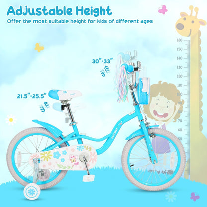 Girls Bike 12-18 Inch with Training Wheels and Front BagKids BikeTorqelo.com