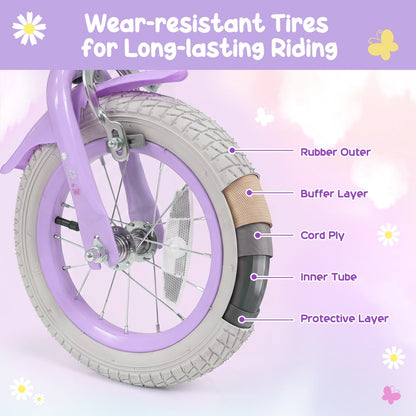 Girls Bike 18 Inch with Training Wheels and Front BagKids BikeTorqelo.com