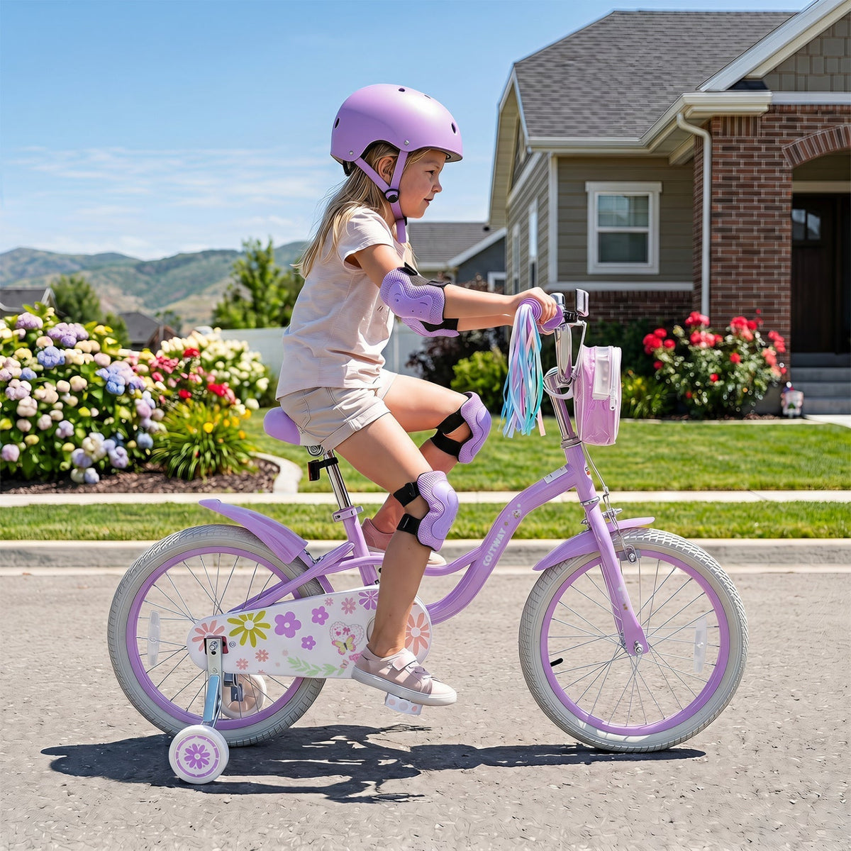 Girls Bike 18 Inch with Training Wheels and Front BagKids BikeTorqelo.com