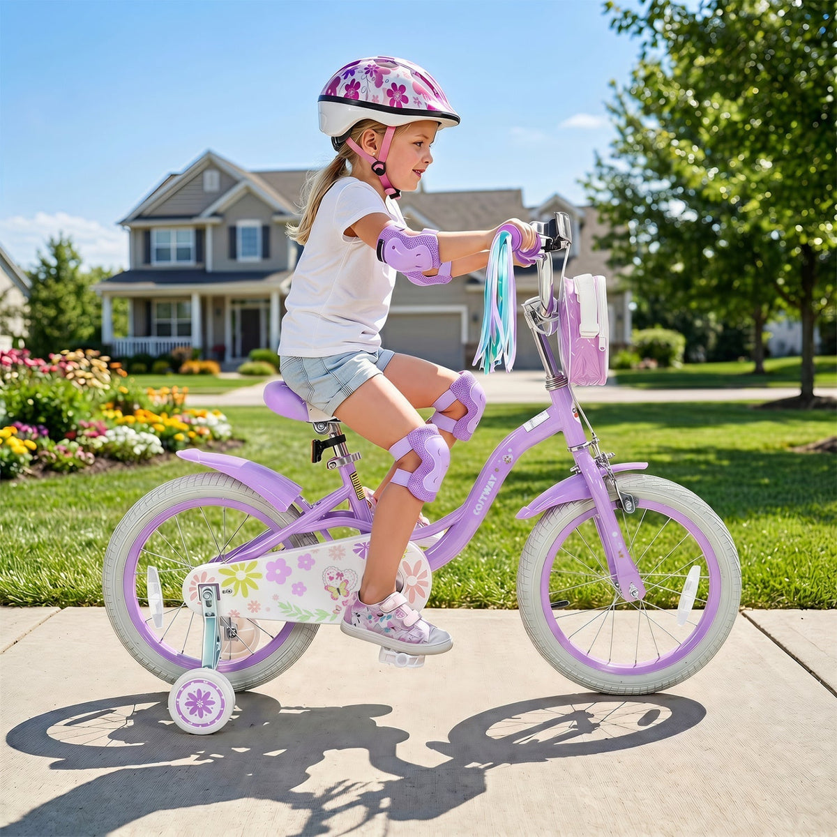 Girls Bike 18 Inch with Training Wheels and Front BagKids BikeTorqelo.com
