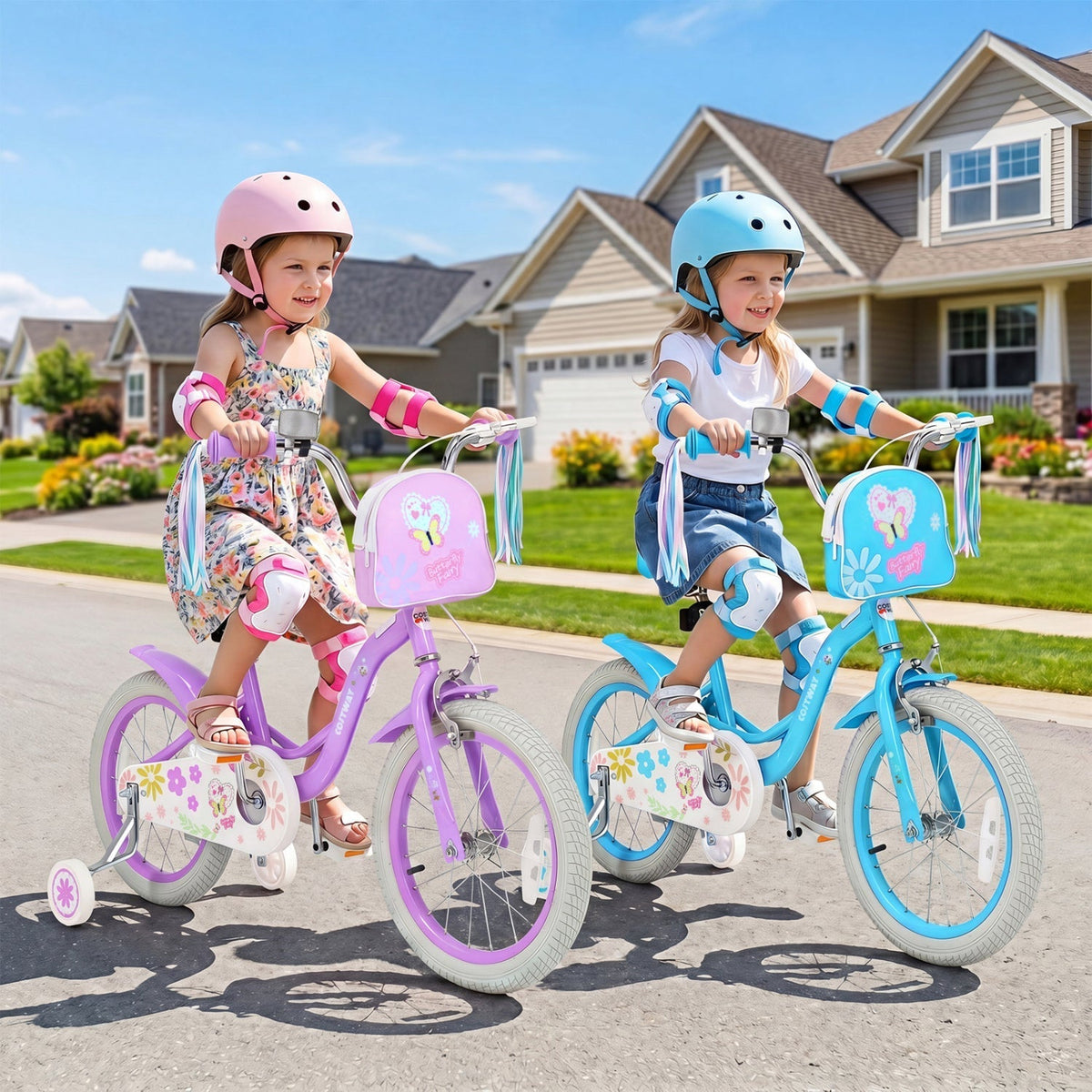 Girls Bike 18 Inch with Training Wheels and Front BagKids BikeTorqelo.com