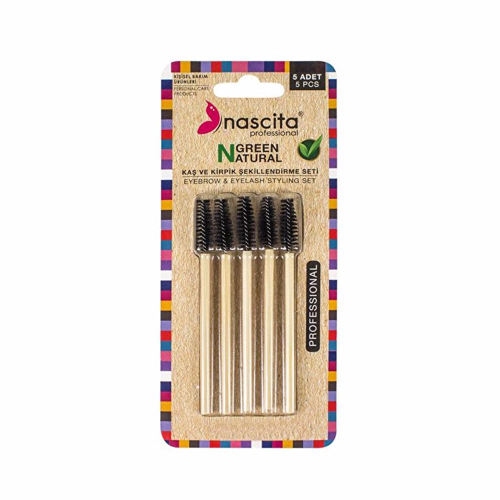 Nascita Bamboo Makeup Brush Set with Eco-Friendly Handles, 5-Piece by Beauty Care Bag