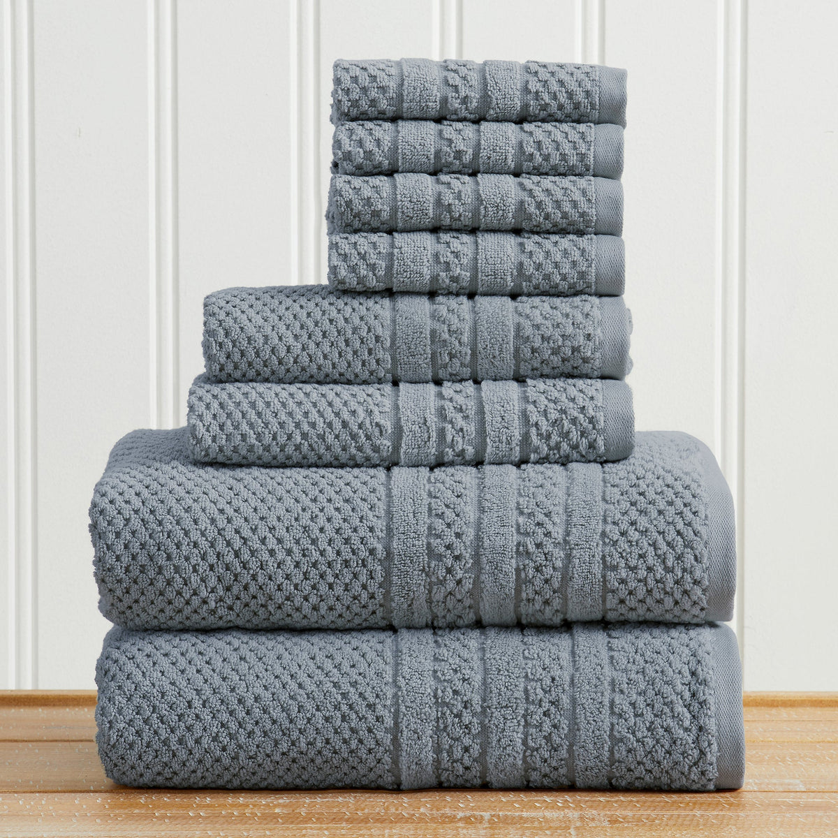 100% Cotton Checkered Jacquard Bath Towel Set - Giuliana Collection by Great Bay Home