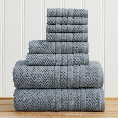 100% Cotton Checkered Jacquard Bath Towel Set - Giuliana Collection by Great Bay Home