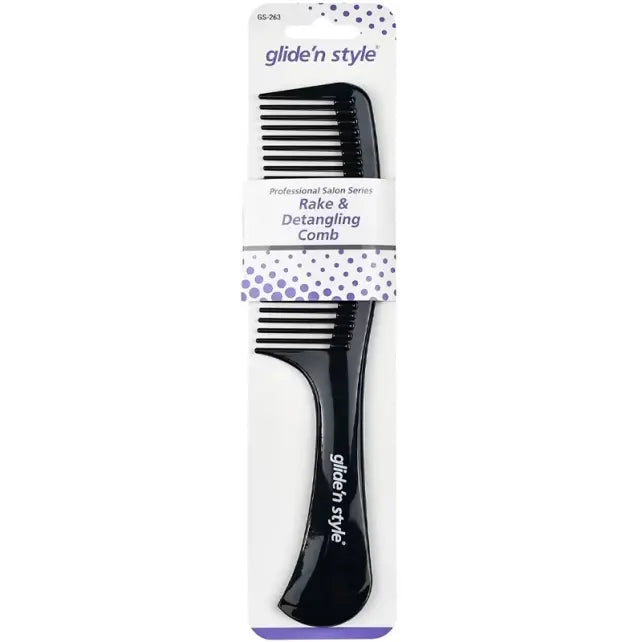 Glide'N Style Detangling Rake Comb GS-263 for Easy Styling by Beauty Care Bag