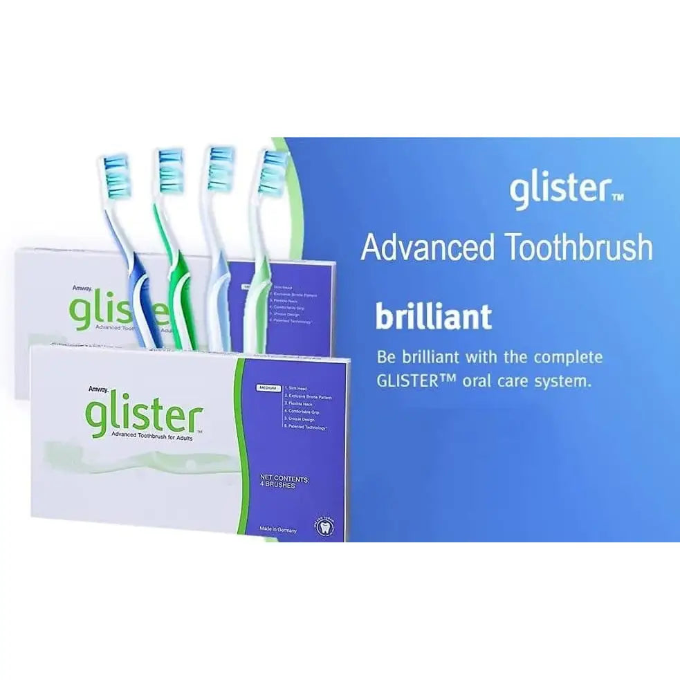 Glister Advanced soft bristle toothbrushes, pack of 4
