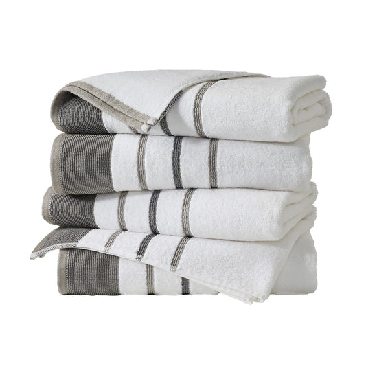 Decorative Cotton Stripe Bath Towel Set - Noelle Collection by Great Bay Home