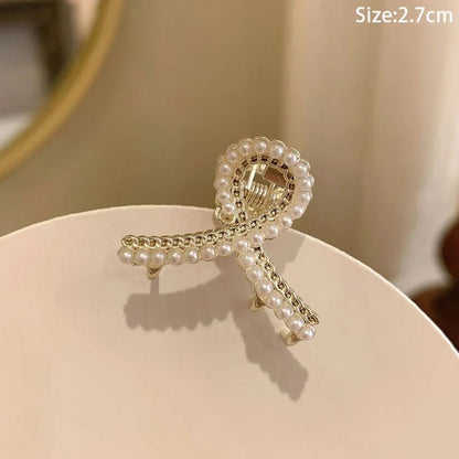 Gold Pearl Rhinestone Mini Hair ClipHair AccessoriesTorqelo.com
