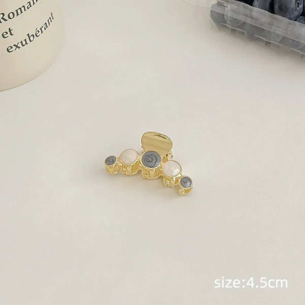 Gold Pearl Rhinestone Mini Hair ClipHair AccessoriesTorqelo.com