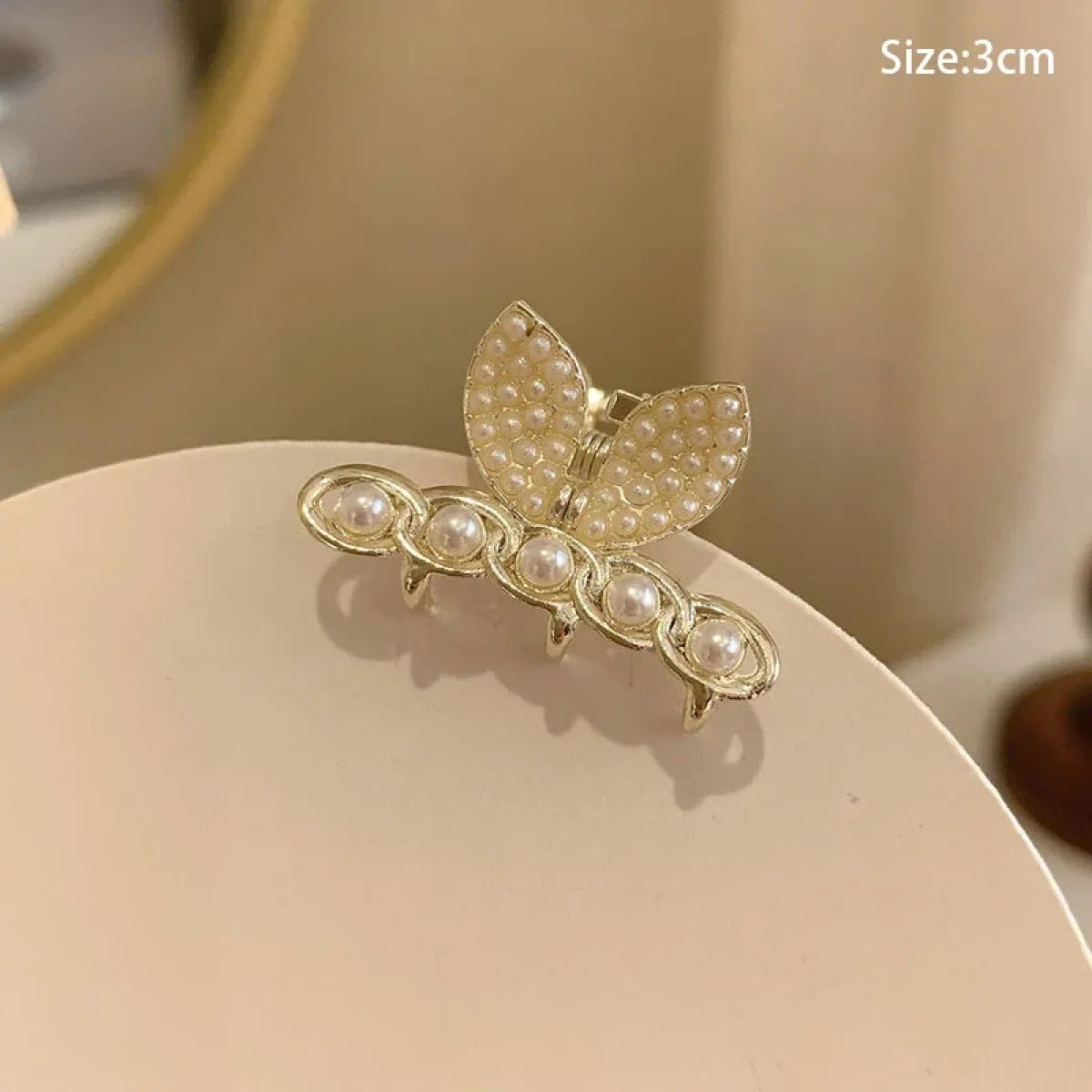 Gold Pearl Rhinestone Mini Hair ClipHair AccessoriesTorqelo.com