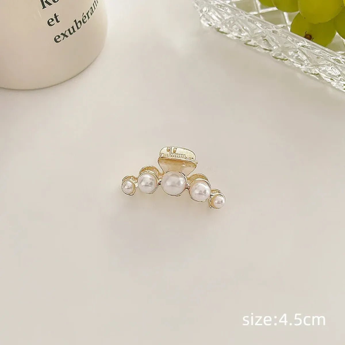 Gold Pearl Rhinestone Mini Hair ClipHair AccessoriesTorqelo.com