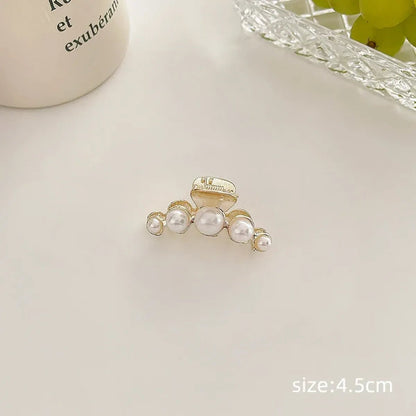Gold Pearl Rhinestone Mini Hair ClipHair AccessoriesTorqelo.com